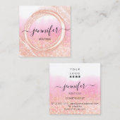 Professioneel artistiek Roos Ombre Gold Logo Vierkante Visitekaartje (Voorkant / Achterkant)