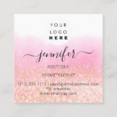 Professioneel artistiek Roos Ombre Gold Logo Vierkante Visitekaartje (Achterkant)