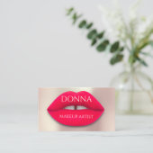 Professioneel artistiek Roos Rood Lips QR-code Visitekaartje (Staand voorkant)