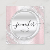 Professioneel artistiek Roos Silver Grey Logo Vierkante Visitekaartje (Voorkant)