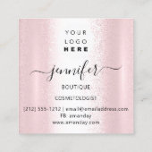 Professioneel artistiek Roos Silver Grey Logo Vierkante Visitekaartje (Achterkant)