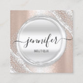 Professioneel artistiek Roos Silver Grey Logo Vierkante Visitekaartje (Voorkant)