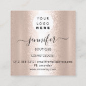 Professioneel artistiek Roos Silver Grey Logo Vierkante Visitekaartje (Achterkant)