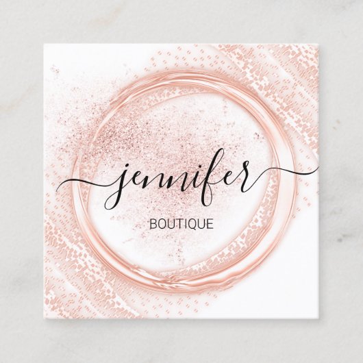 Professioneel, artistiek Roos Wit poeder Logo Vierkante Visitekaartje (Voorkant)