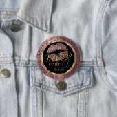 Professioneel, artistiek Roos, zwart en goud Ronde Button 7,6 Cm (In situ)