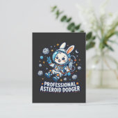 Professioneel Asteroïde Ontwijkend Konijn Briefkaart (Staand voorkant)