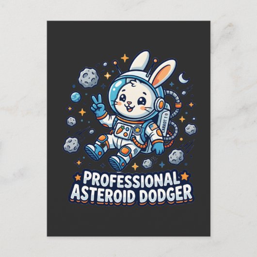 Professioneel Asteroïde Ontwijkend Konijn Briefkaart (Voorkant)
