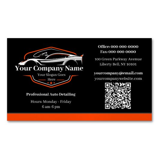 Professioneel Auto Detailing Car Wash Company Magnetisch Visitekaartje (Voorkant)