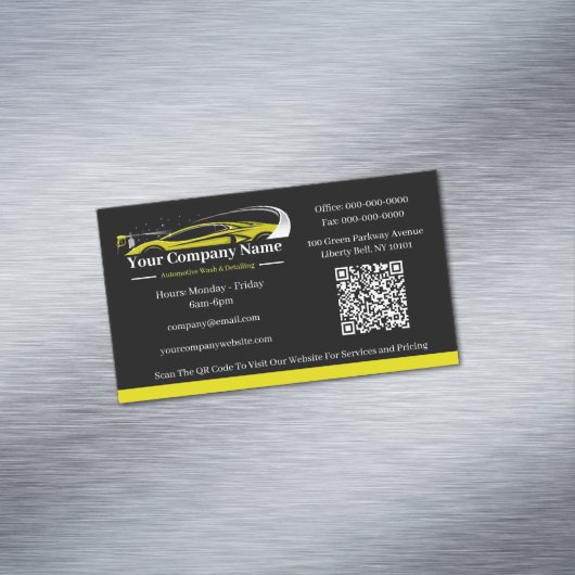 Professioneel Auto Detailing Car Wash Company Magnetisch Visitekaartje (Voorbeeld)