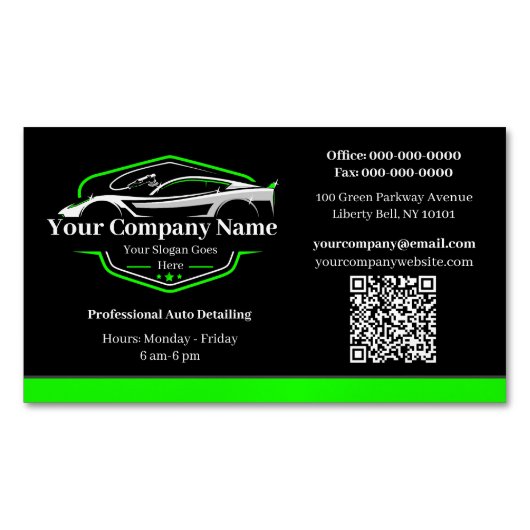 Professioneel Auto Detailing Car Wash Company Magnetisch Visitekaartje (Voorkant)