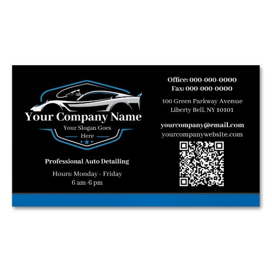 Professioneel Auto Detailing Car Wash Company Magnetisch Visitekaartje (Voorkant)
