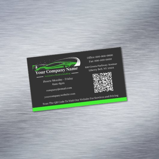 Professioneel Auto Detailing Car Wash Company Magnetisch Visitekaartje (Voorbeeld)