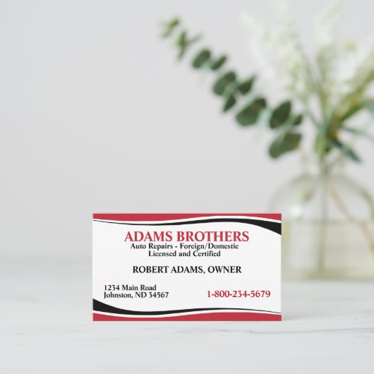 Professioneel Auto Reparatie Visitekaartje (Staand voorkant)