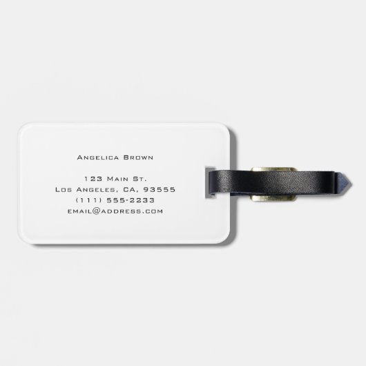 Professioneel Bagagelabel met lederen riem (Achterkant horizontaal)