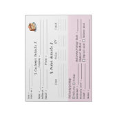 Professioneel bakkerij bestelformulier voor cupcak notitieblok (Linkerzijde)