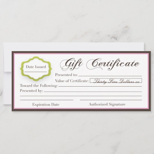 Professioneel bakkersbedrijf Boutique Gift Certifi (Achterkant)