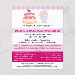 Professioneel bakverkoop fundraiser flyer