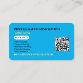 Professioneel Bankstel Schoonmaak Logo QR Code Visitekaartje (Achterkant)