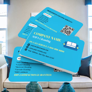Professioneel Bankstel Schoonmaak Logo QR Code Visitekaartje