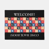 Professioneel Barber Iconic Pictogram Deurmat (Voorkant)