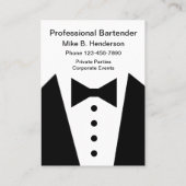 Professioneel Bartender of Concierge Visitekaartje (Achterkant)