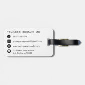 Professioneel Bedrijf Black Logo Corporate Bagagelabel (Achterkant horizontaal)