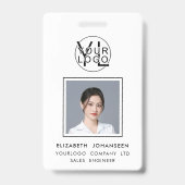 Professioneel Bedrijf Black Logo Medewerker Foto-I Badge (Voorzijde)