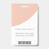 Professioneel Bedrijf Corporate Logo Foto ID Roze Badge (Achterkant)