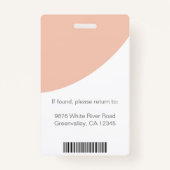 Professioneel Bedrijf Corporate Logo Foto ID Roze Badge (Achterkant)