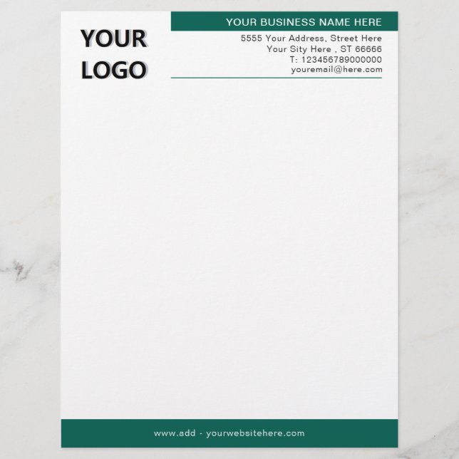 Professioneel bedrijf Letterhead Sjabloon met Logo Briefhoofd (Voorkant)