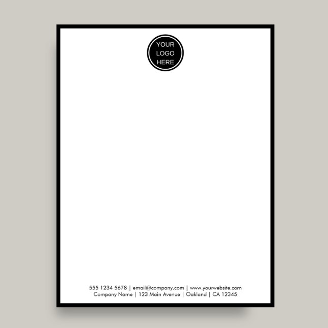 Professioneel bedrijf Logo Black Border Mail Briefhoofd (Creator heeft geüpload)