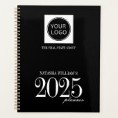 Professioneel bedrijf Logo Custom Black 2025 Planner (Voorkant)