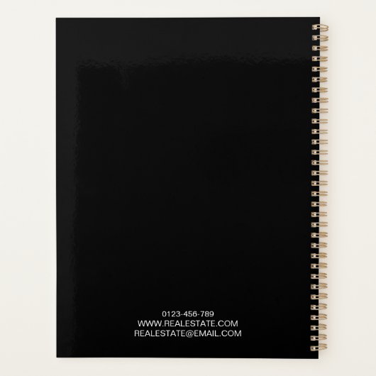 Professioneel bedrijf Logo Custom Black 2025 Planner (Achterkant)