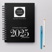 Professioneel bedrijf Logo Custom Black 2025 Planner