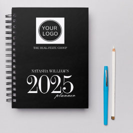 Professioneel bedrijf Logo Custom Black 2025 Planner