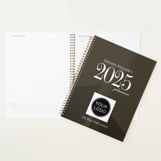 Professioneel bedrijf Logo Custom Brown 2025 Planner (Display)