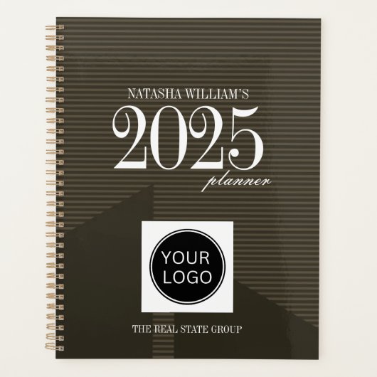 Professioneel bedrijf Logo Custom Brown 2025 Planner (Voorkant)