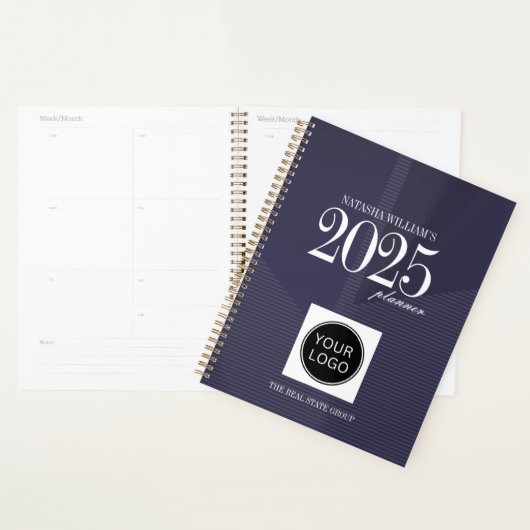 Professioneel bedrijf Logo Custom Navy 2025 Planner (Display)