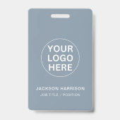 Professioneel Bedrijf Logo Dusty Blue ID Personeel Badge (Achterkant)