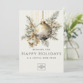 Professioneel Bedrijf Logo Elegant Custom Christma Feestdagenkaart (Staand voorkant)