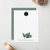 Professioneel Bedrijf Logo Eucalyptus Notitiekaartje (Voorkant / Achterkant in situ)