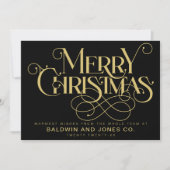 Professioneel bedrijf Logo Gold en Black Feestdagenkaart (Voorkant)