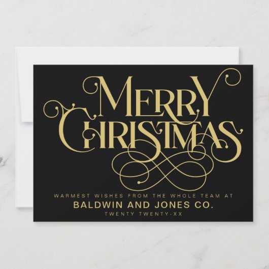 Professioneel bedrijf Logo Gold en Black Feestdagenkaart (Voorkant)