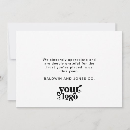 Professioneel bedrijf Logo Gold en Black Feestdagenkaart (Achterkant)