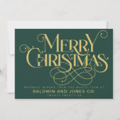 Professioneel bedrijf Logo Gold en Green Feestdagenkaart (Voorkant)