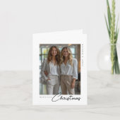 Professioneel bedrijf Logo Kerstfoto gevouwen Feestdagen Kaart (Voorkant)