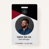 Professioneel Bedrijf Logo Medewerker ID Fotobadge Badge (Voorkant)