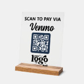 Professioneel bedrijf Logo QR Code Business Blue Acryl Bord (Hoek)