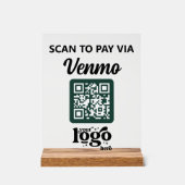 Professioneel bedrijf Logo QR Code Business Green Acryl Bord (Voorkant)
