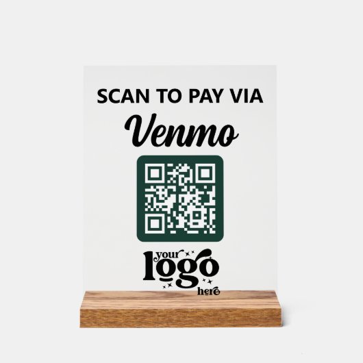 Professioneel bedrijf Logo QR Code Business Green Acryl Bord (Voorkant)